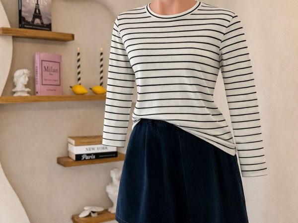 Blusa manga larga de rayas by 22