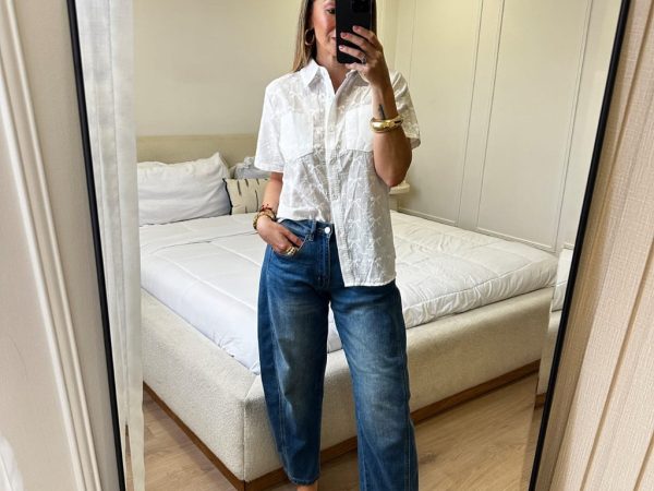 Camisera manga corta blanca con lazos en librete by 22