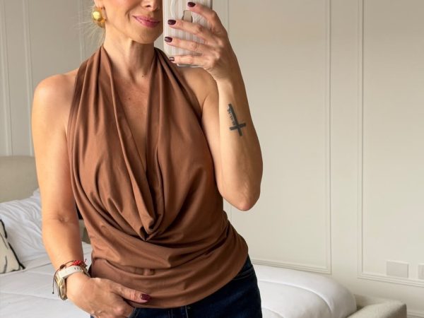 BLUSA NEGRO Y CAFE